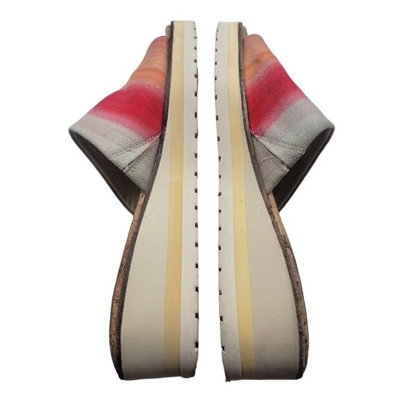 VINCE CAMUTO Shoes Women 10 Multicolor VIVTINA SUNSET Mule Wedge Sandals Slides - Picture 10 of 13